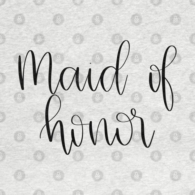 Maid of Honor Gift - Black Script Lettering by elizabethsdoodles